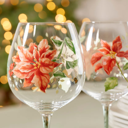 Butterfly Meadow Holiday Balloon Glasses, Set of 4