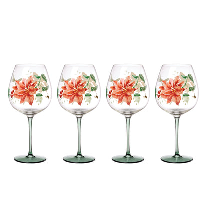 Butterfly Meadow Holiday Balloon Glasses, Set of 4