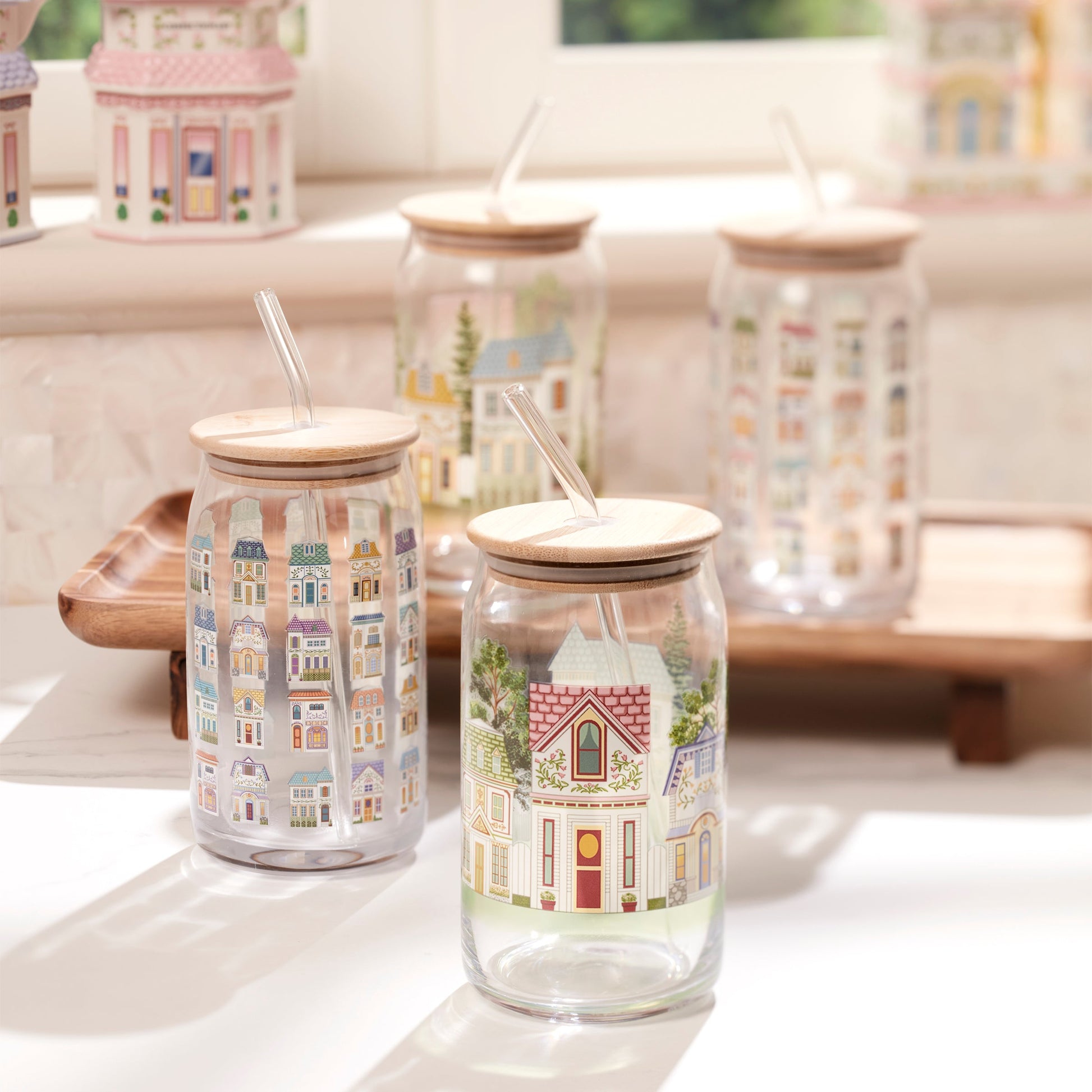 Lenox Spice Village Can Cooler Glasses, Set of 2