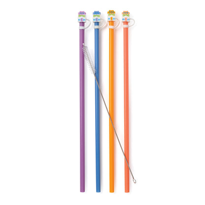 Lenox Spice Village House Caps & Straws, Set of 4
