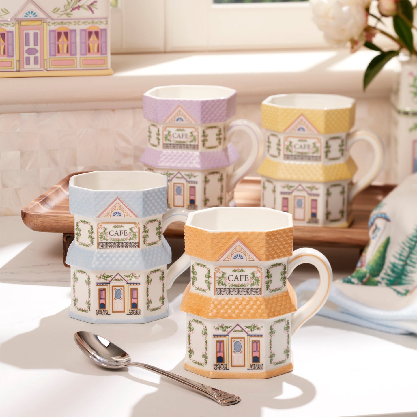 Lenox Spice Village Mugs, Set of 4