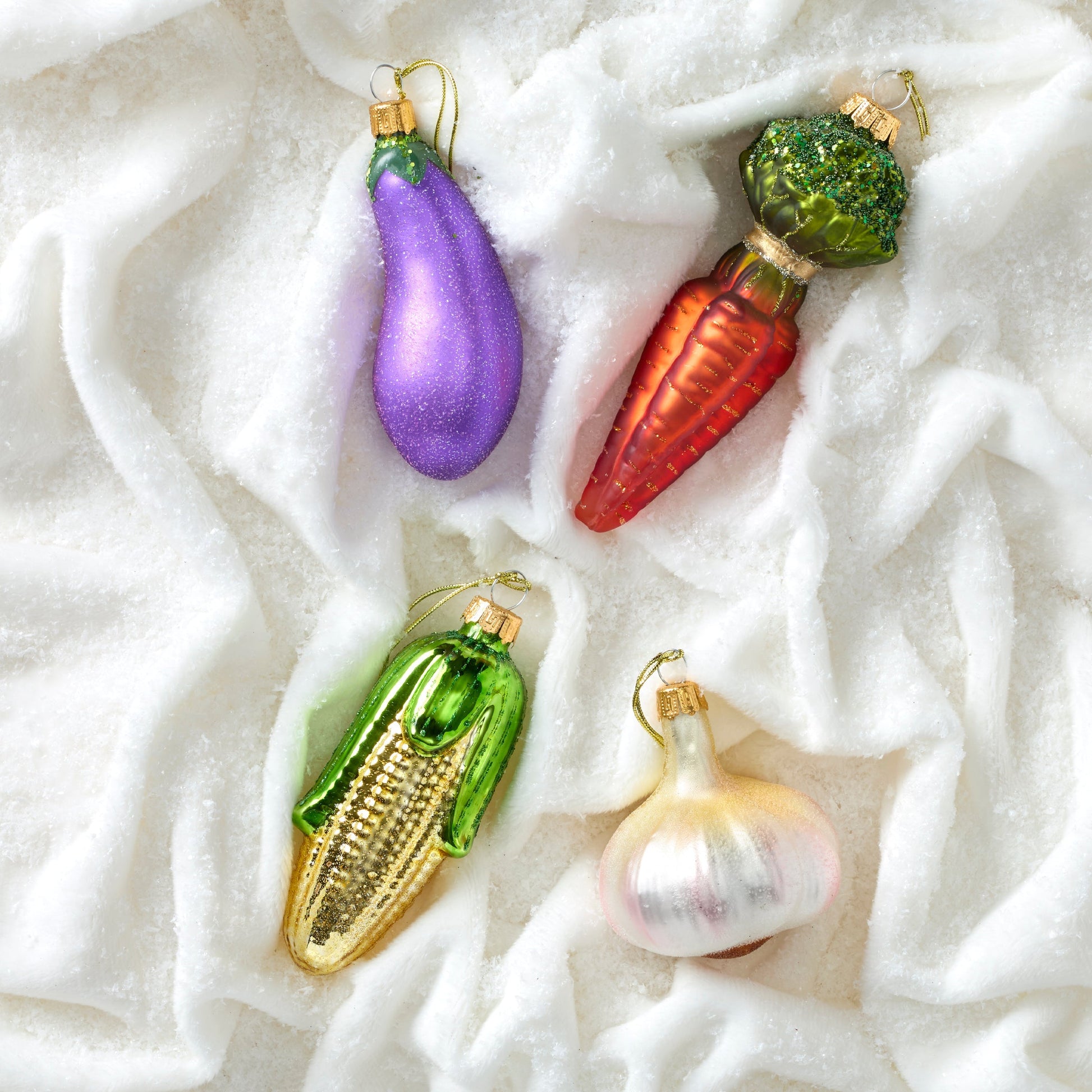 Retro Blown Glass Corn On The Cob Ornament