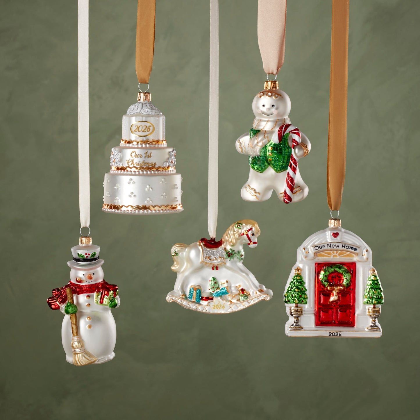 2026 Retro Blown Glass Our 1st Christmas Wedding Ornament