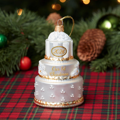 2026 Retro Blown Glass Our 1st Christmas Wedding Ornament