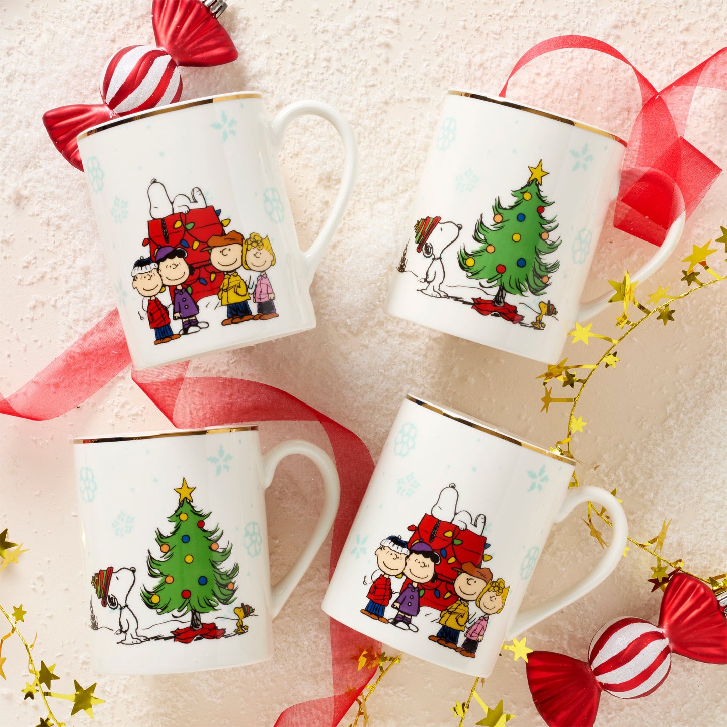 Peanuts Gang Mugs, Set of 4, Assorted