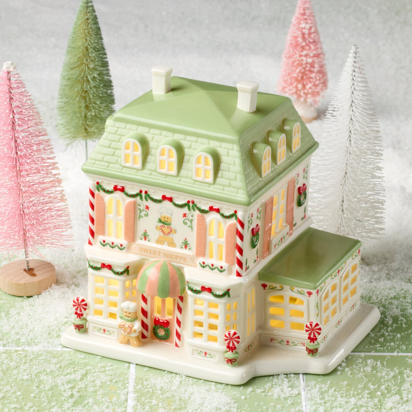 Lenox Holiday Village Sweet Shop Lit Figurine