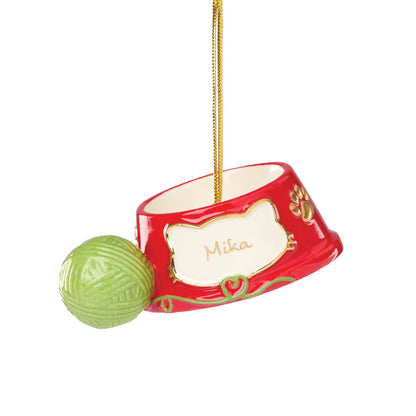 Personalized Cat Bowl Ornament