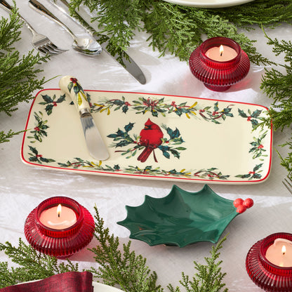 Winter Greetings Tray Set with Spreader 3 Piece Set