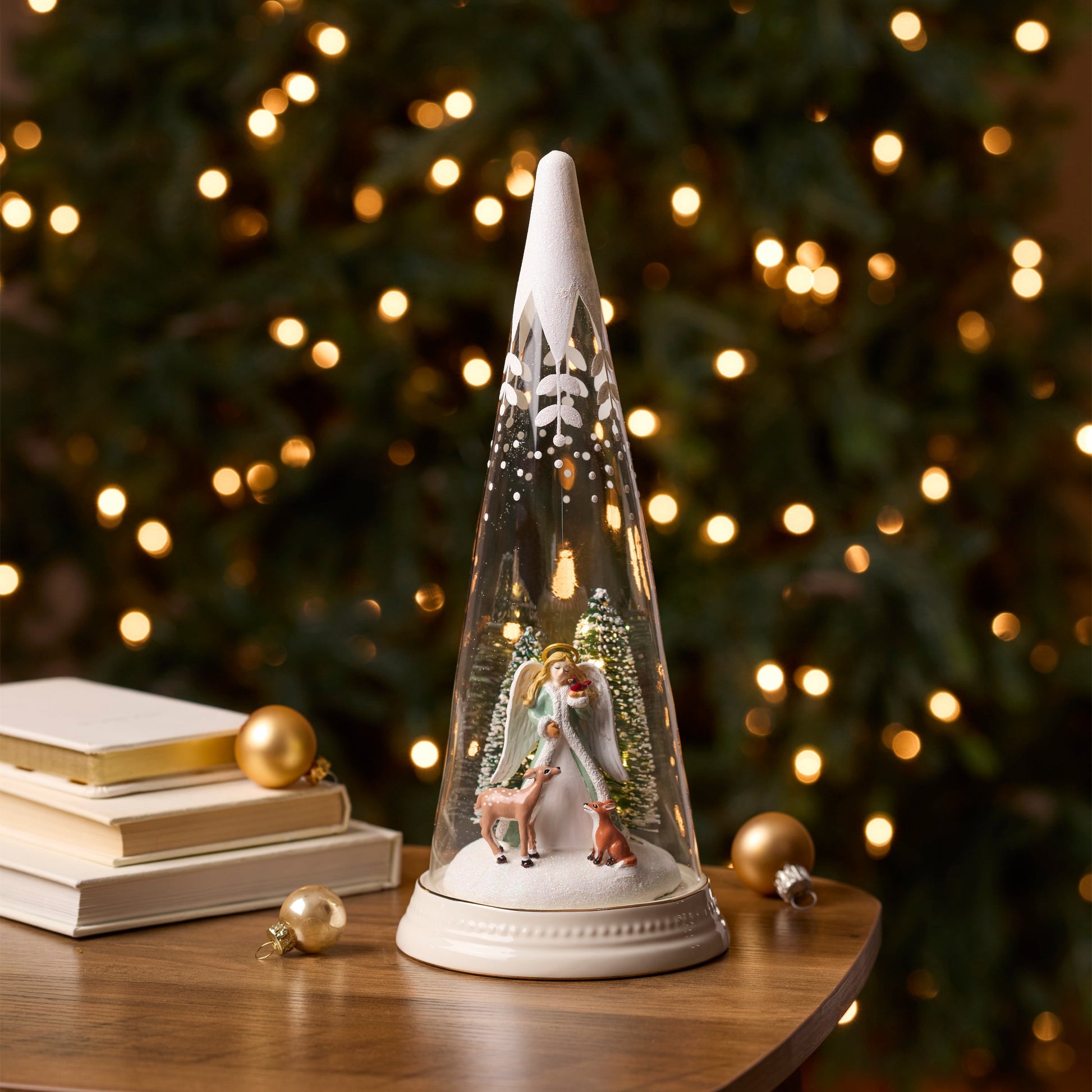 Merry & Magical Glass Lit Scene Angel