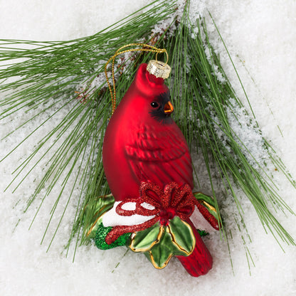 Blown Glass Cardinal Ornament