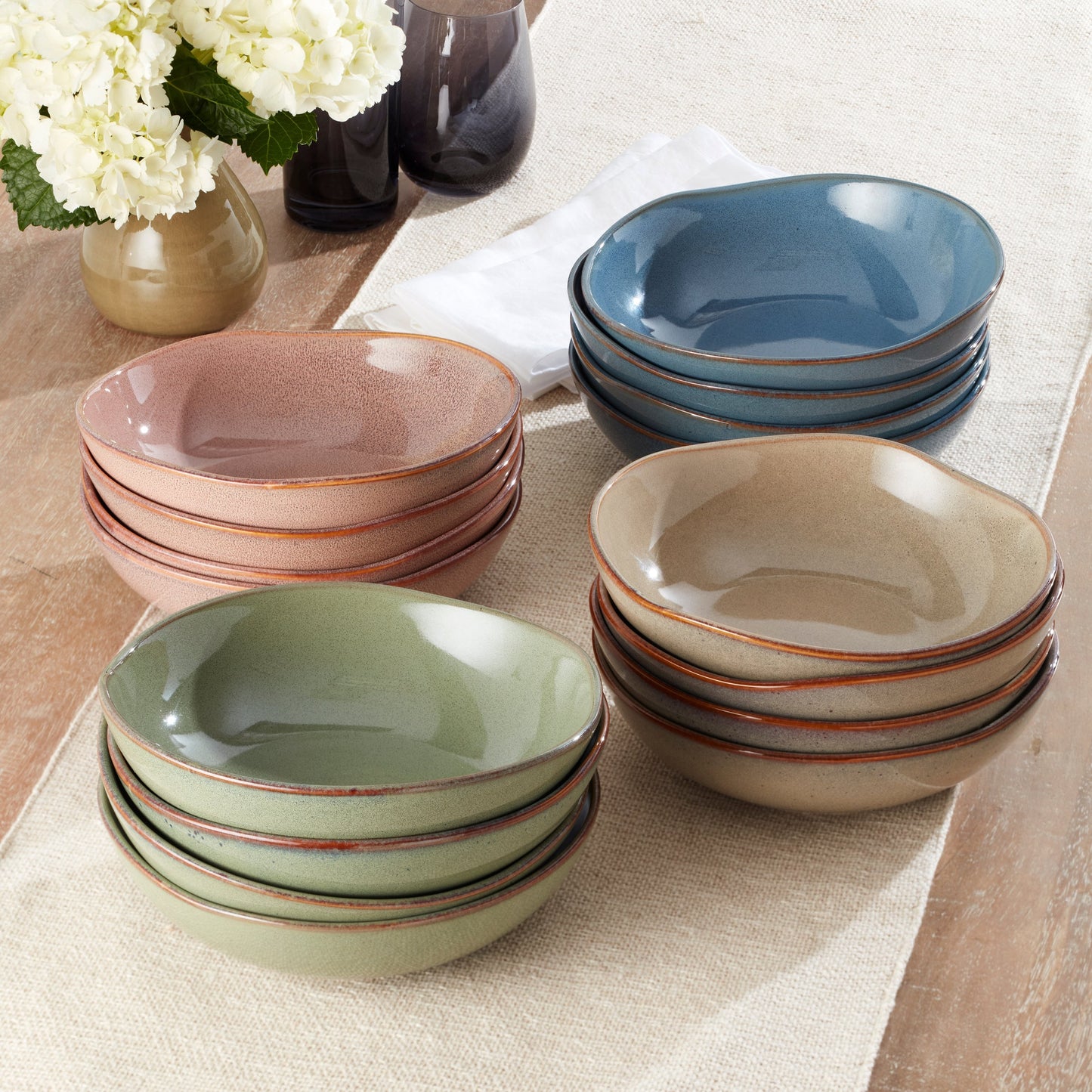 Organic Shades Oatmeal Pasta Bowls, Set of 4