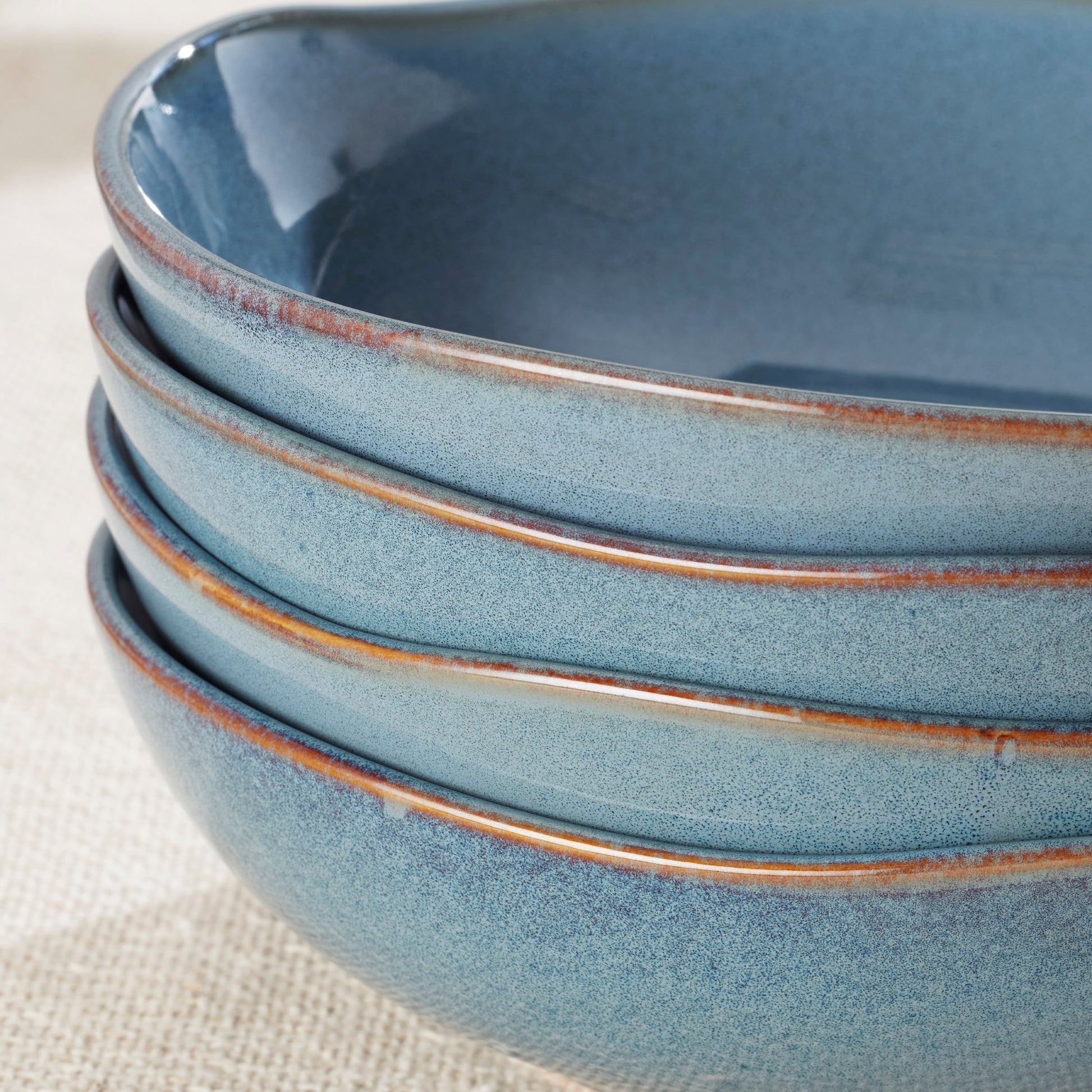 Organic Shades Slate Blue Pasta Bowls, Set of 4