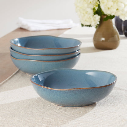 Organic Shades Slate Blue Pasta Bowls, Set of 4
