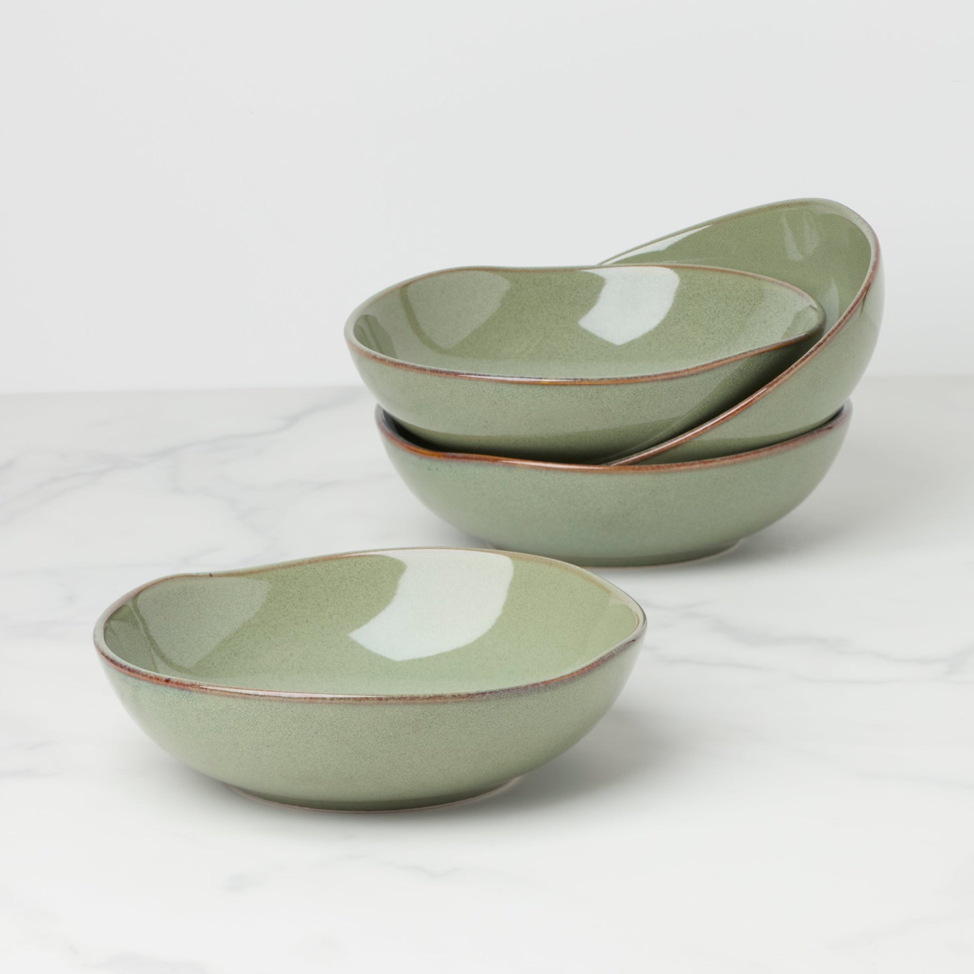Organic Shades Sage Green Pasta Bowls, Set of 4