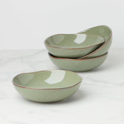 Organic Shades Sage Green Pasta Bowls, Set of 4