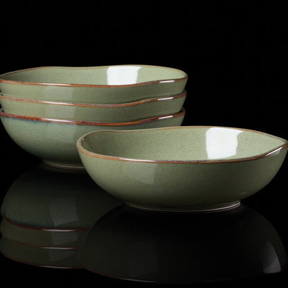 Organic Shades Sage Green Pasta Bowls, Set of 4