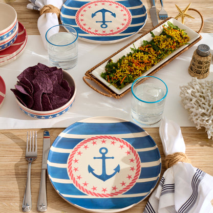 24 Seven Melamine Aweigh We Go 24-Piece Dinnerware Set