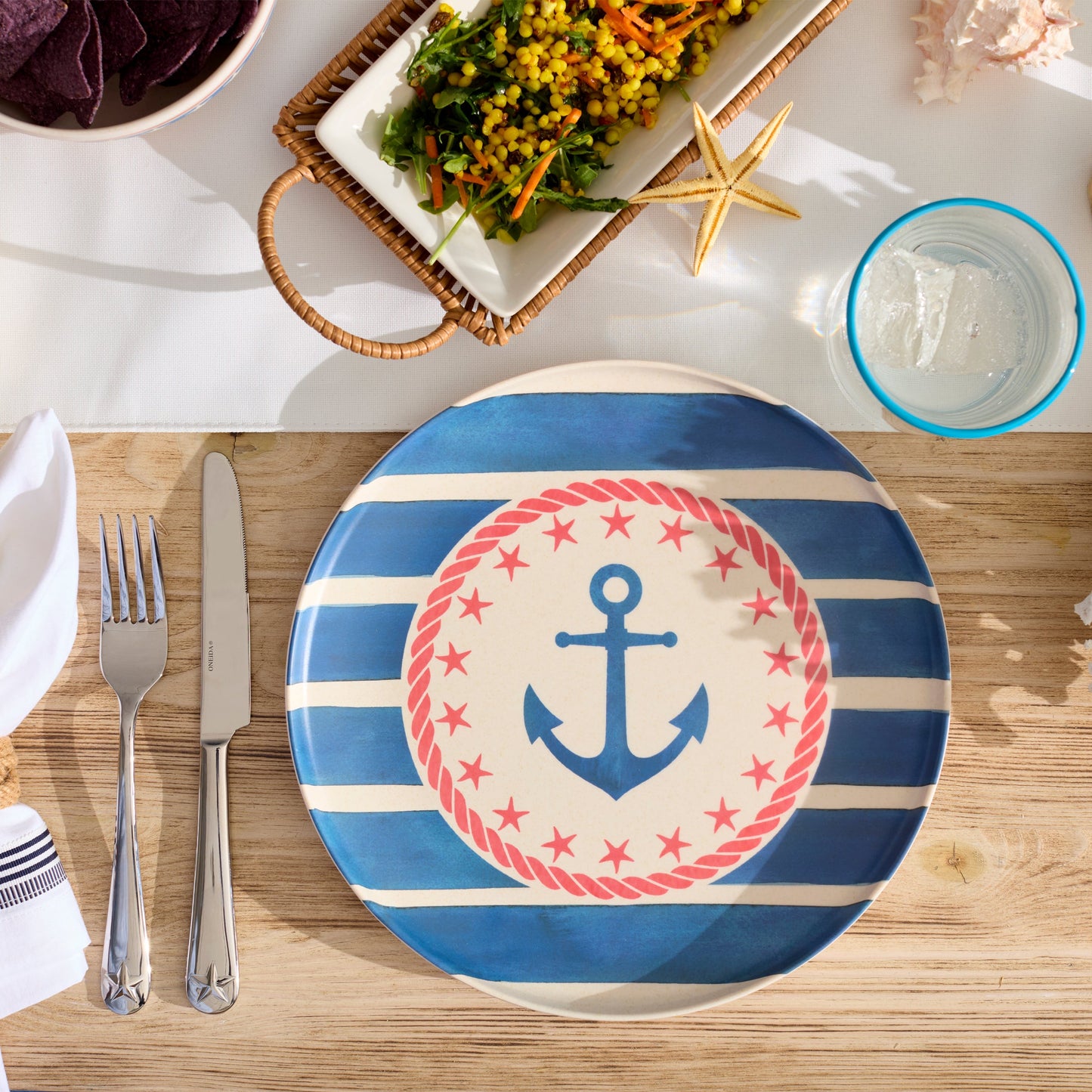 24 Seven Melamine Aweigh We Go 18-Piece Dinnerware Set
