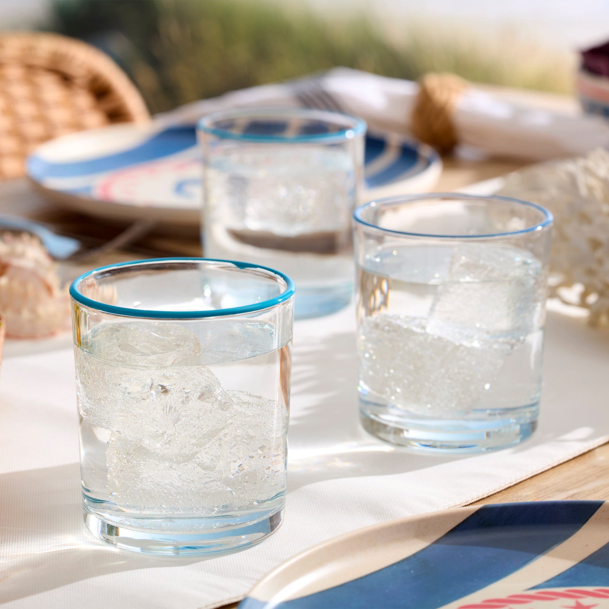 24 Seven Turquoise Medium Tumblers, Set of 6