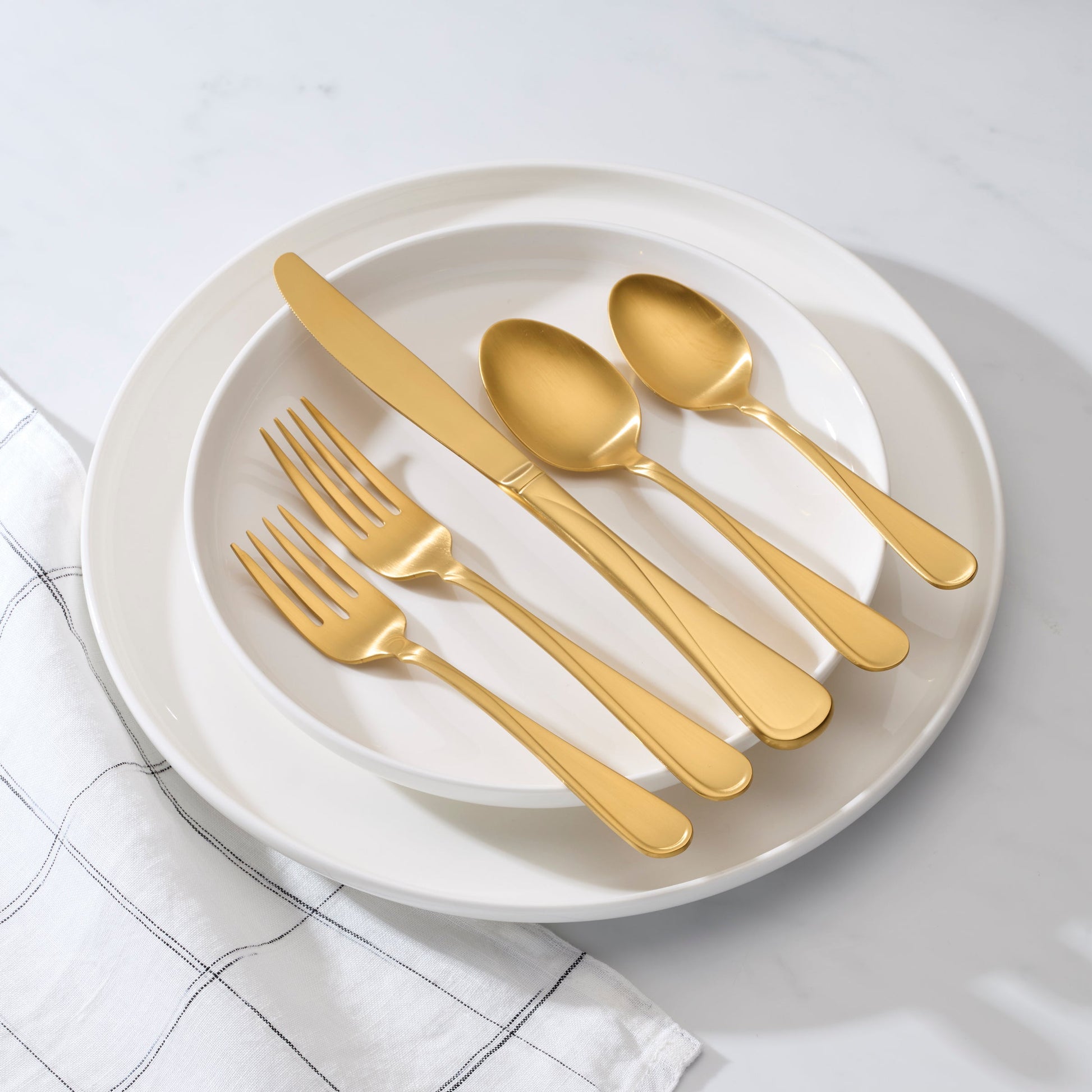 Flight Gold Satin 20-Piece Flatware Set