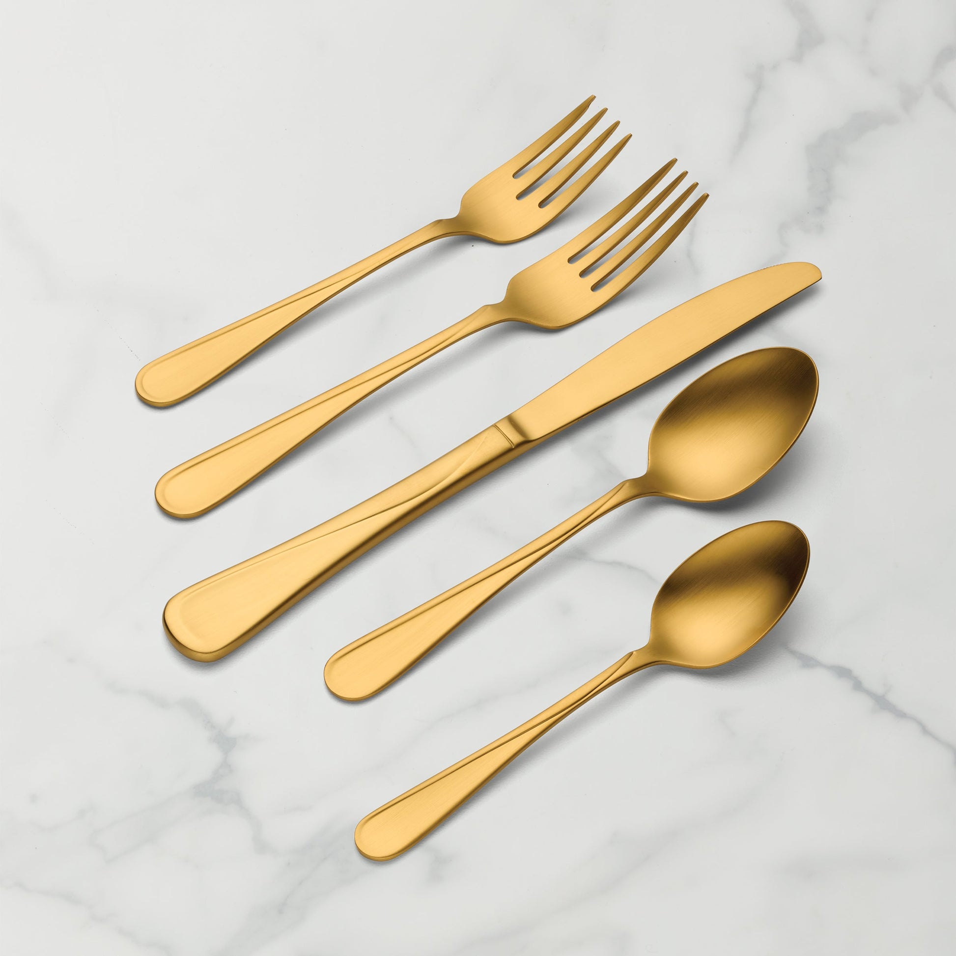 Flight Gold Satin 20-Piece Flatware Set