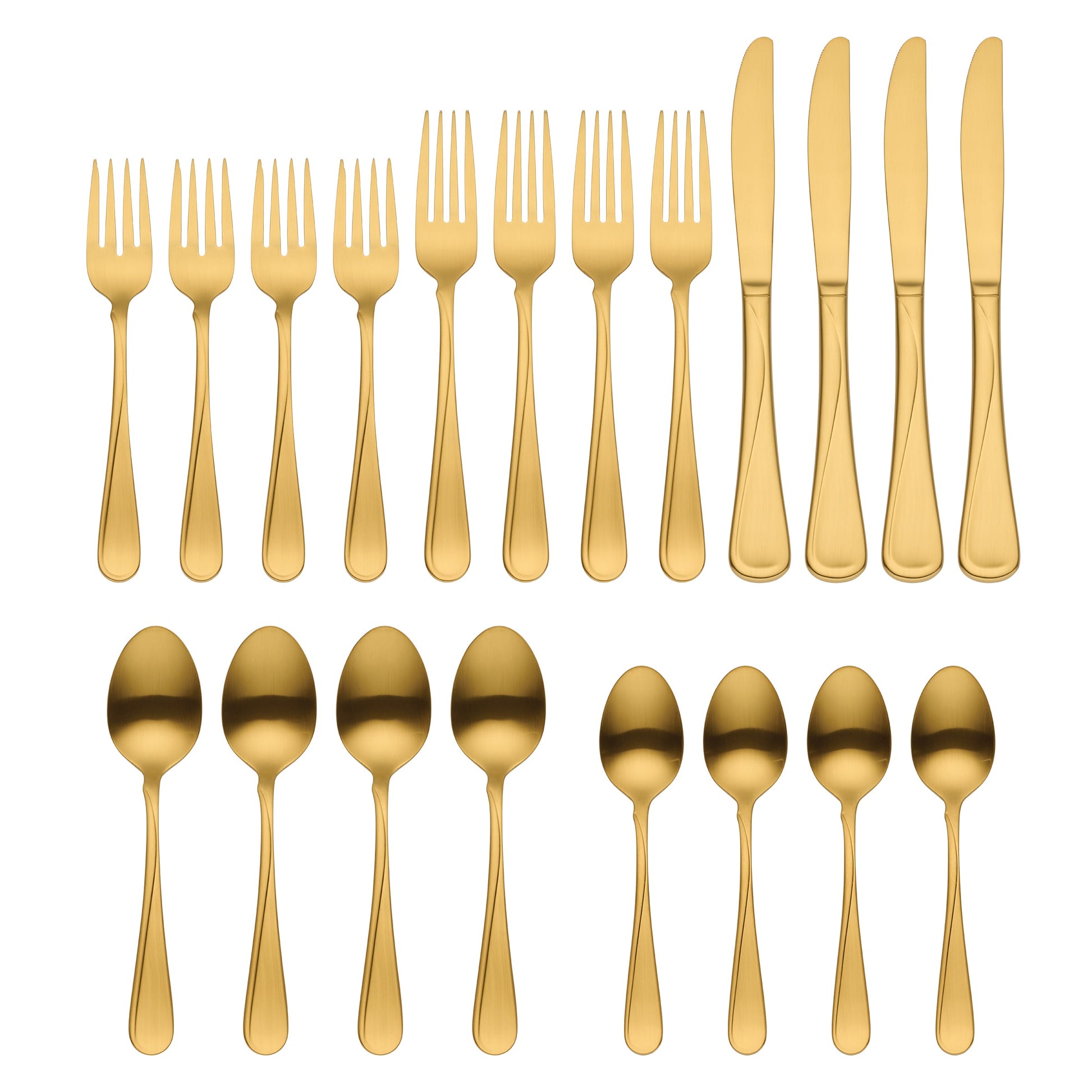 Flight Gold Satin 20-Piece Flatware Set