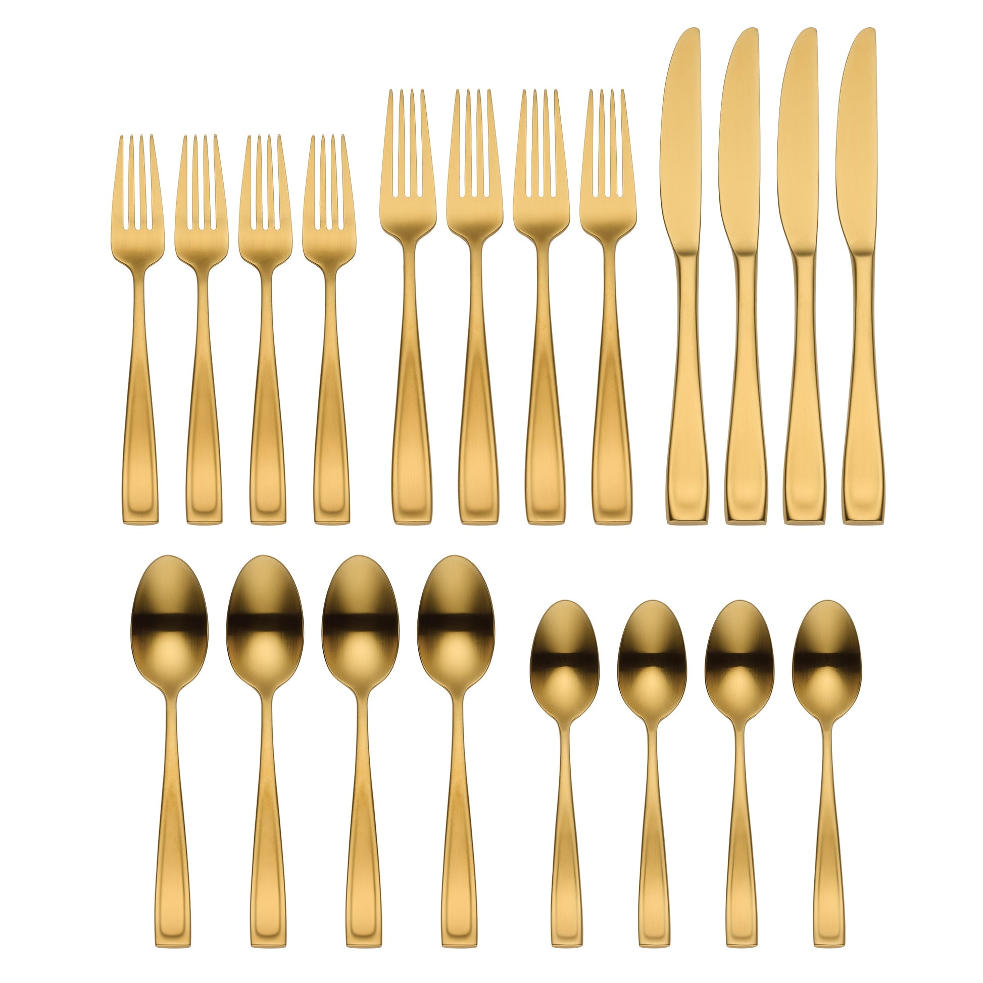 Moda Gold Satin 20-Piece Flatware Set