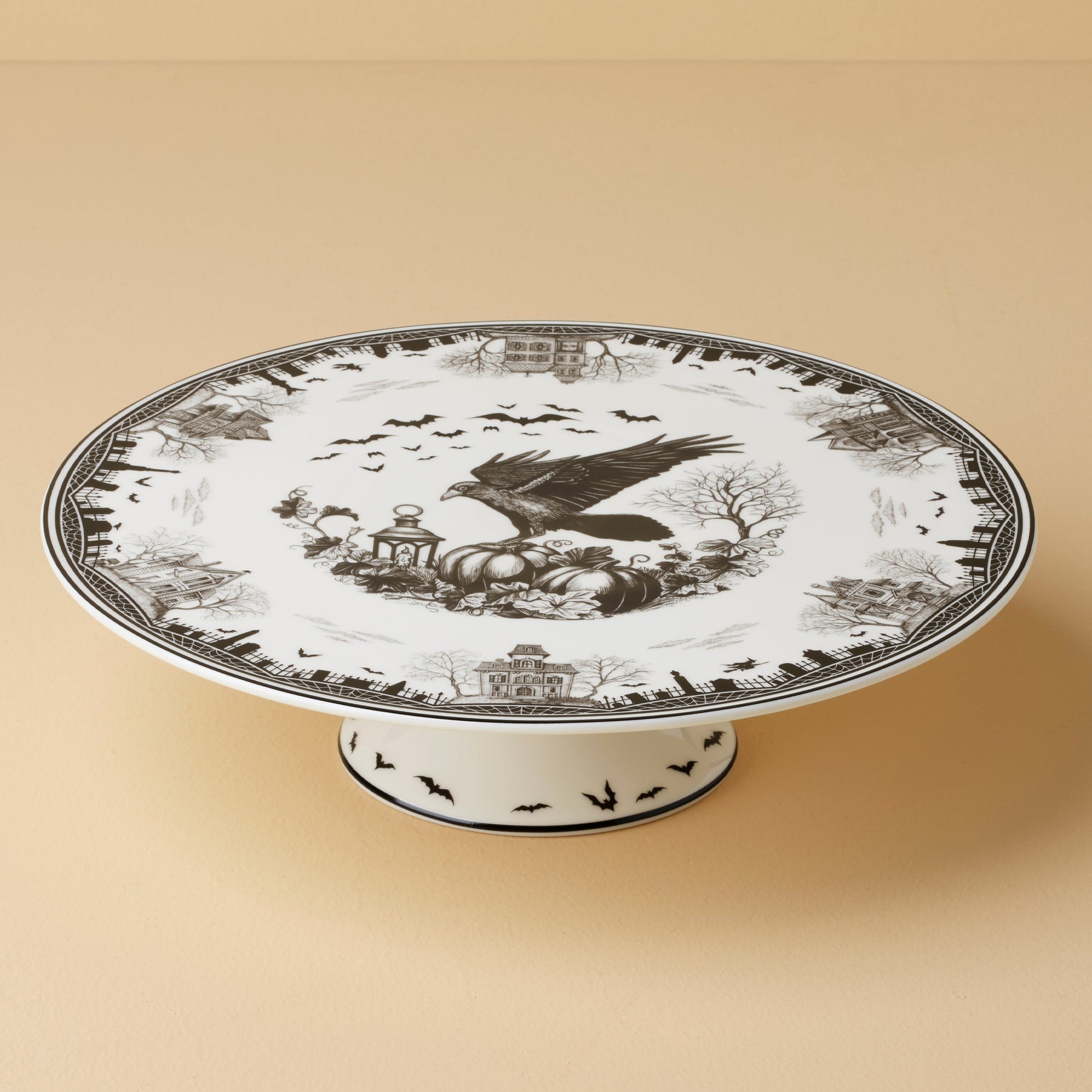 Haunted Village Cake Plate