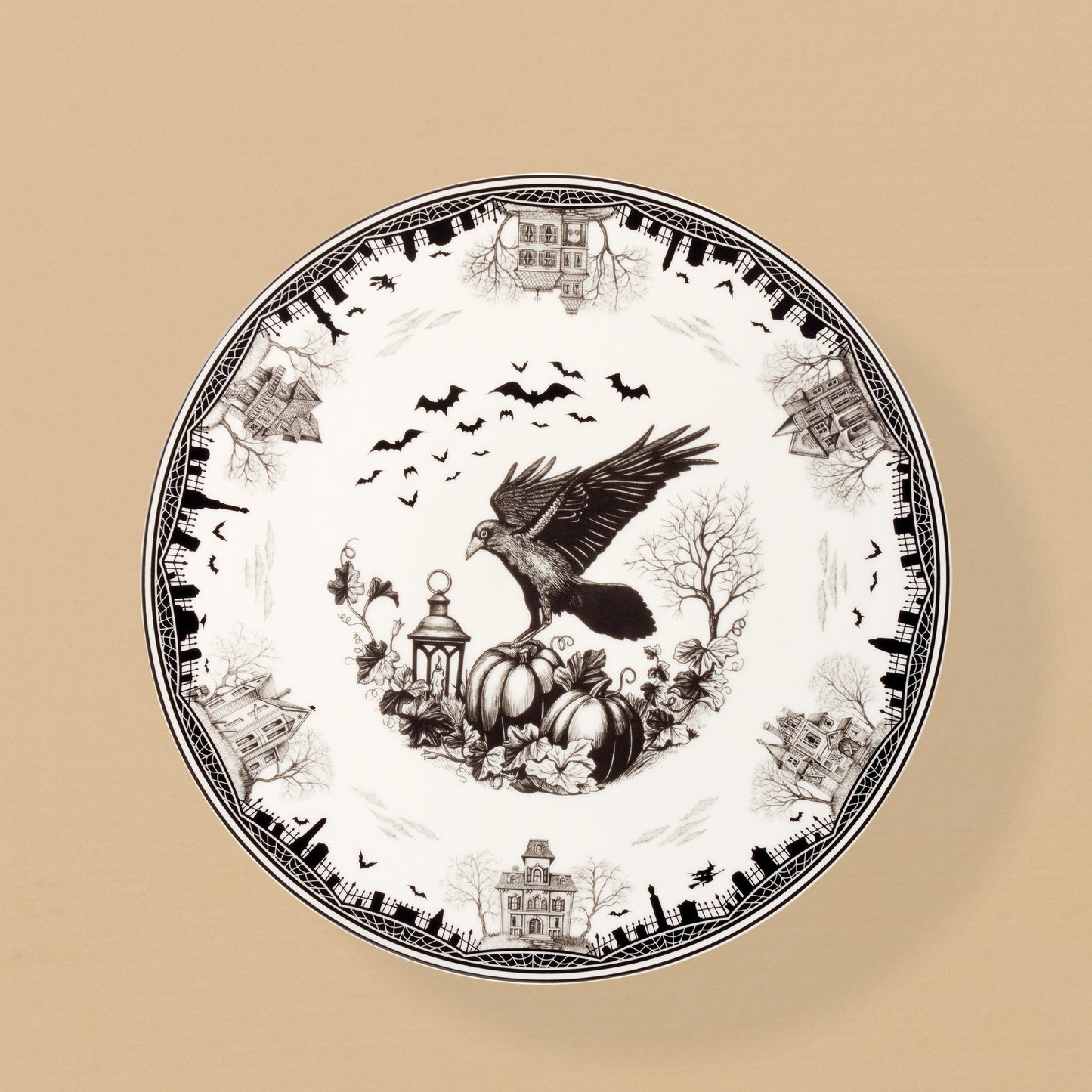 Haunted Village Cake Plate
