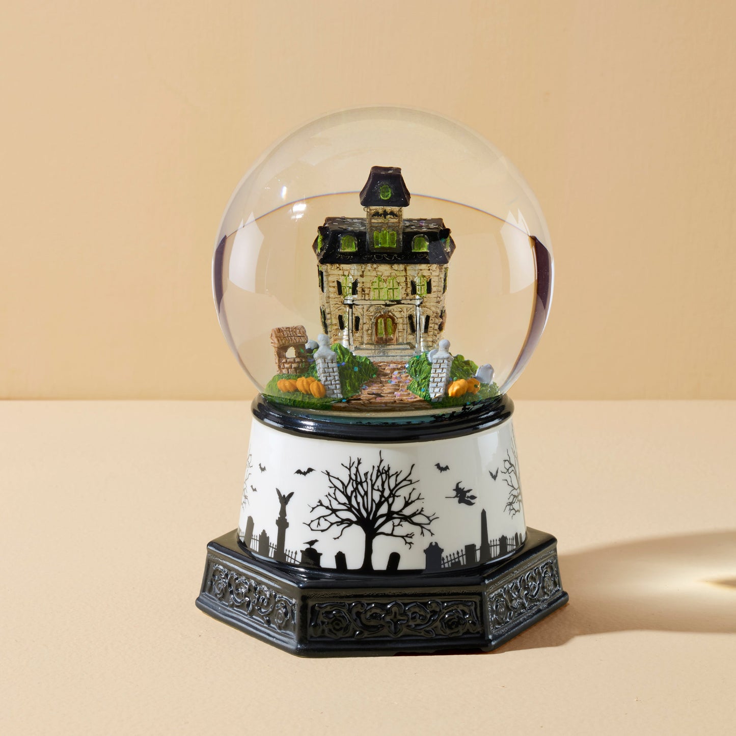 Haunted Village Lit Water Globe