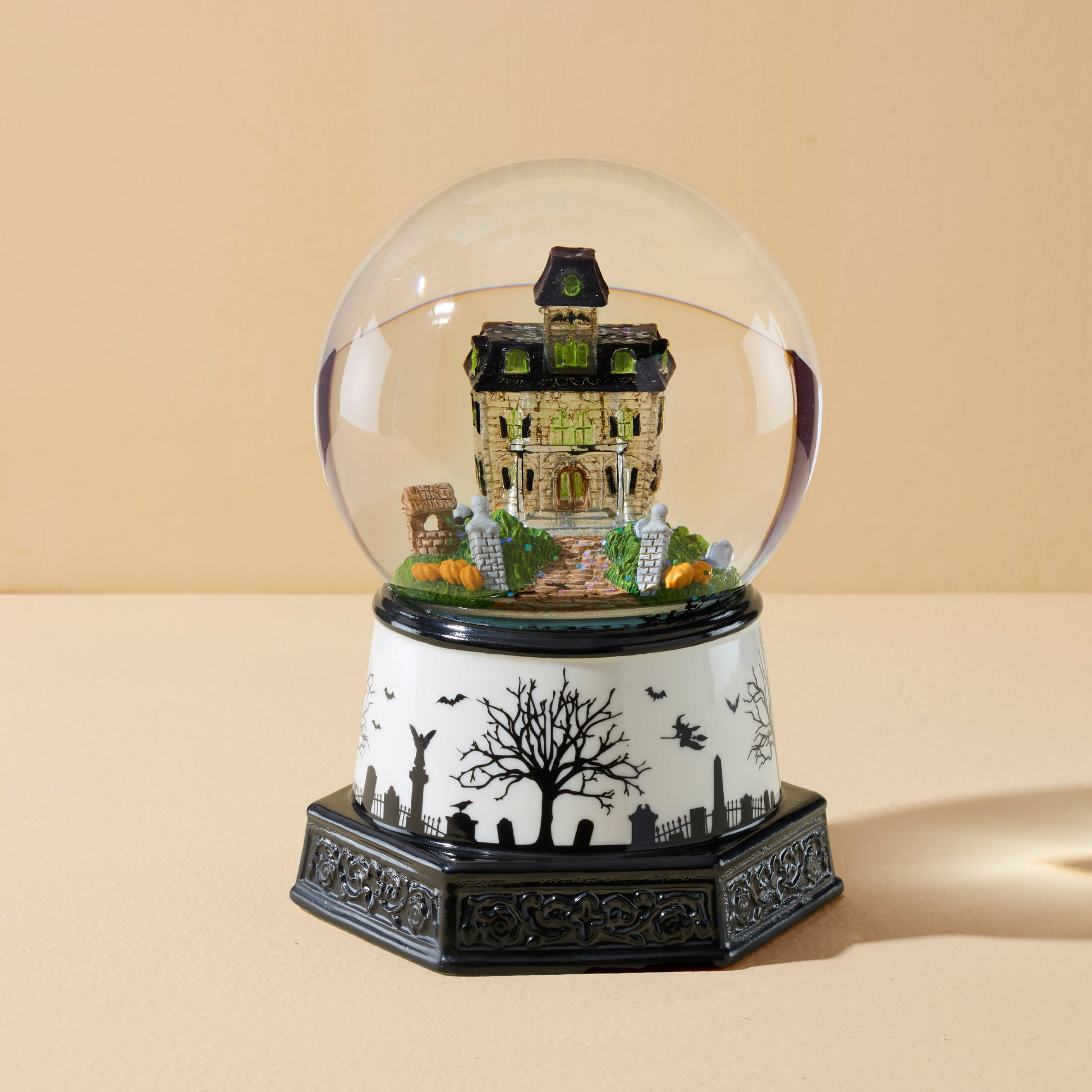 Haunted Village Lit Water Globe