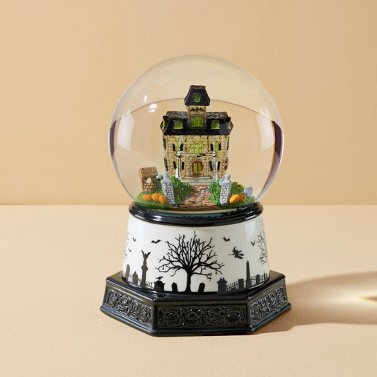 Haunted Village Lit Water Globe
