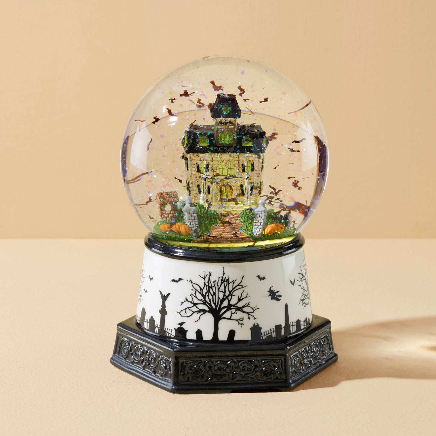 Haunted Village Lit Water Globe