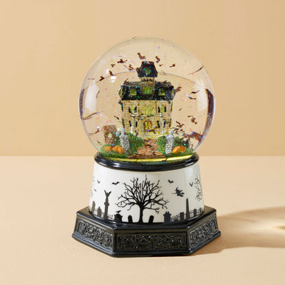 Haunted Village Lit Water Globe