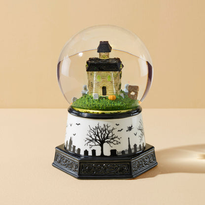 Haunted Village Lit Water Globe