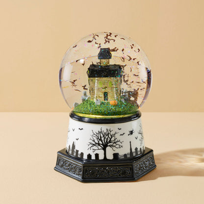 Haunted Village Lit Water Globe