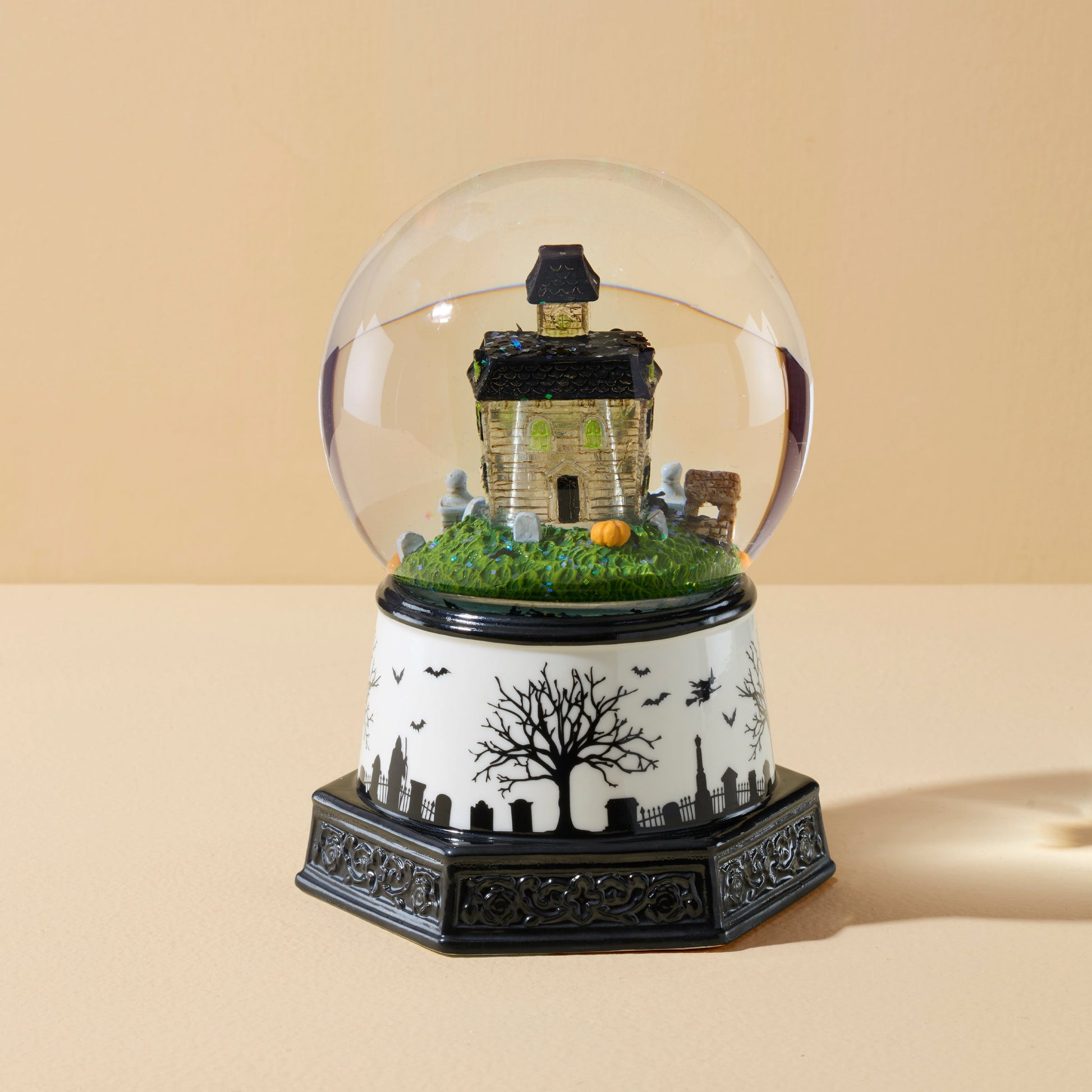 Haunted Village Lit Water Globe