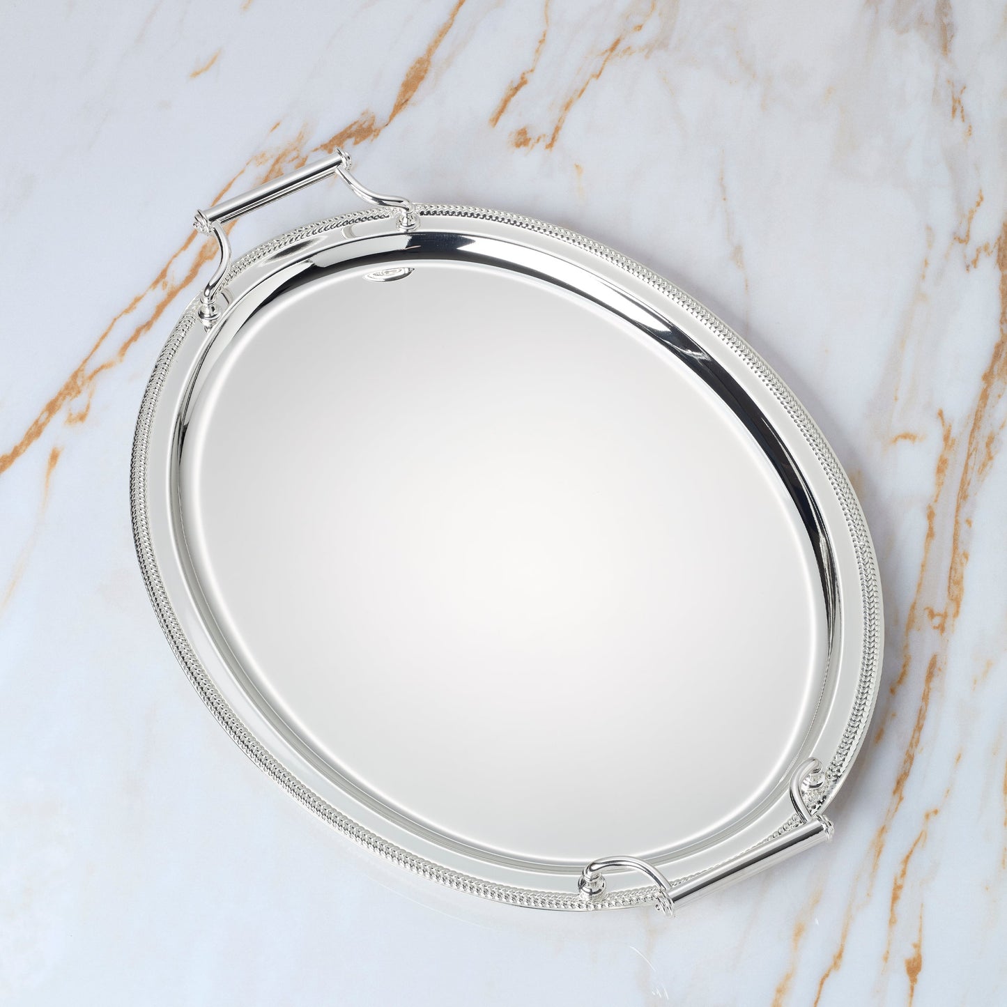 Gallery Oval Silverplate Tray with Handles