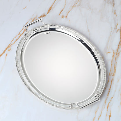 Gallery Oval Silverplate Tray with Handles