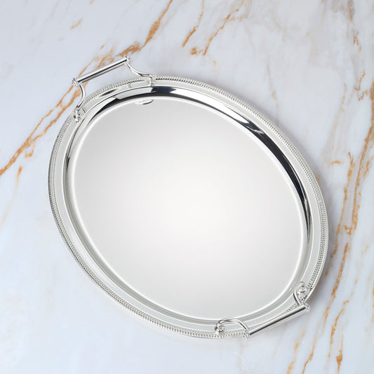 Gallery Oval Silverplate Tray with Handles