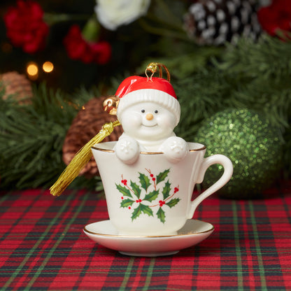 Coffee Tea & Me Snowman Ornament