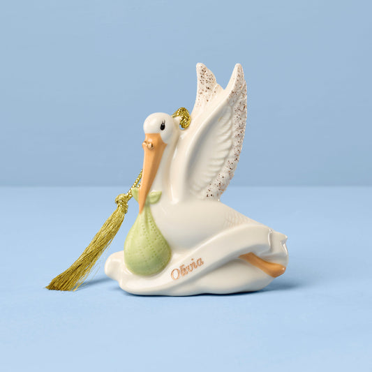 Personalized We're Expecting Stork Ornament