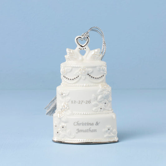 Personalized Celebrate Love Wedding Cake Ornament