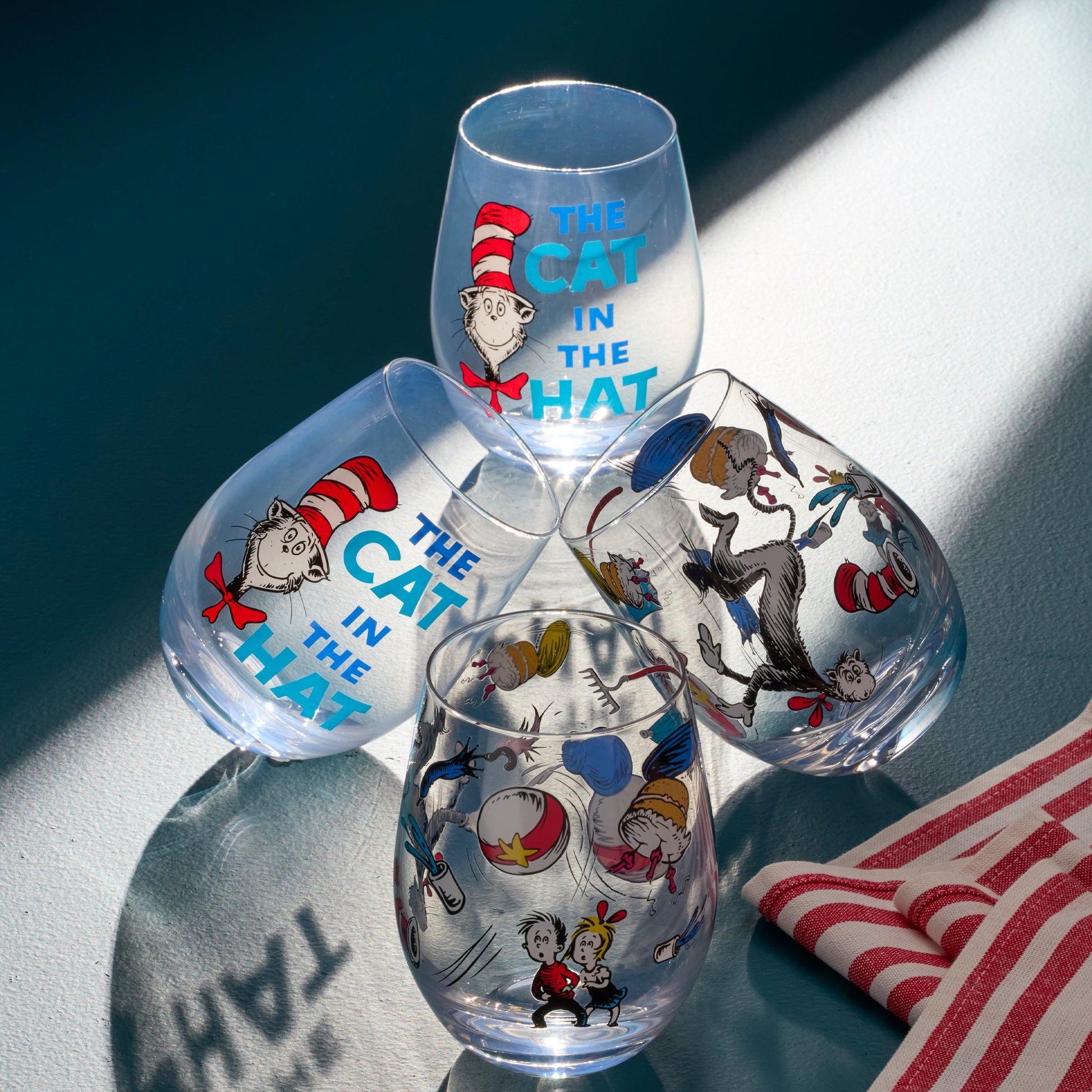 Cat In The Hat Tumblers, Set of 4