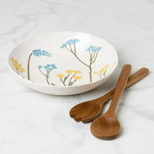 Wildflowers Salad Bowl with Servers