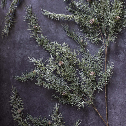 Artificial Cedar and Pinecone Branch