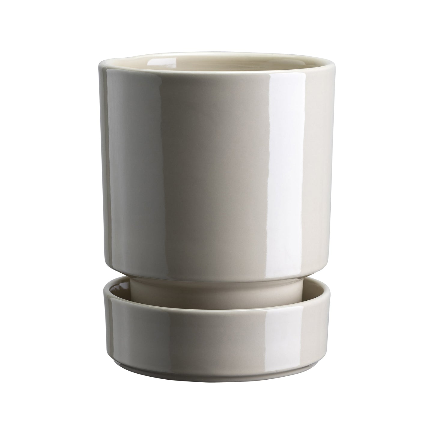 Hoff Glazed Sand Stone 12cm Pot with Saucer