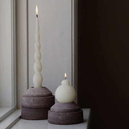 Hoff Raw Grey Candleholder