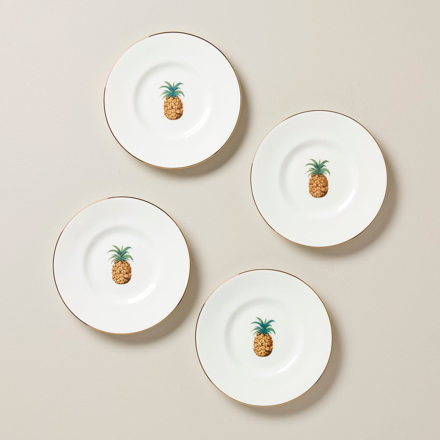 British Colonial Bamboo Party Plates, Set of 4