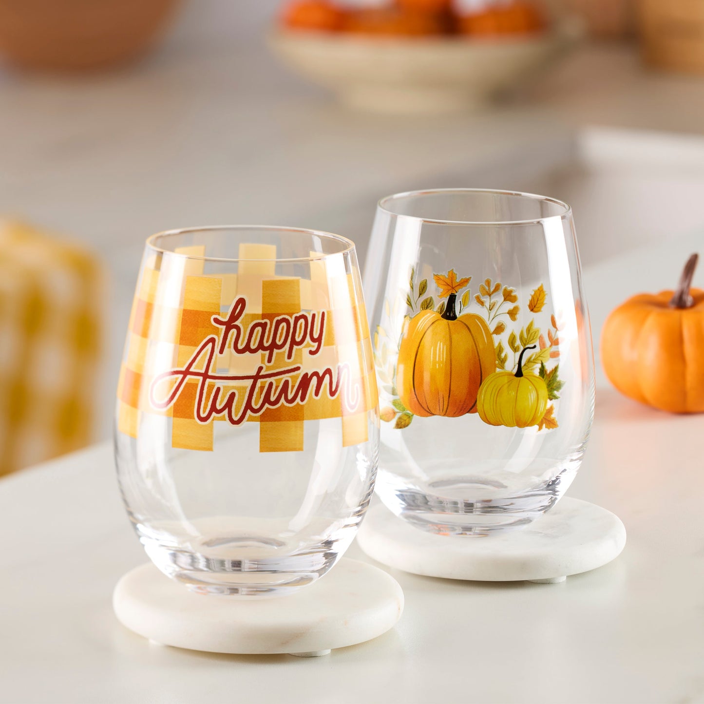 Harvest Stemless Wine, Set of 2